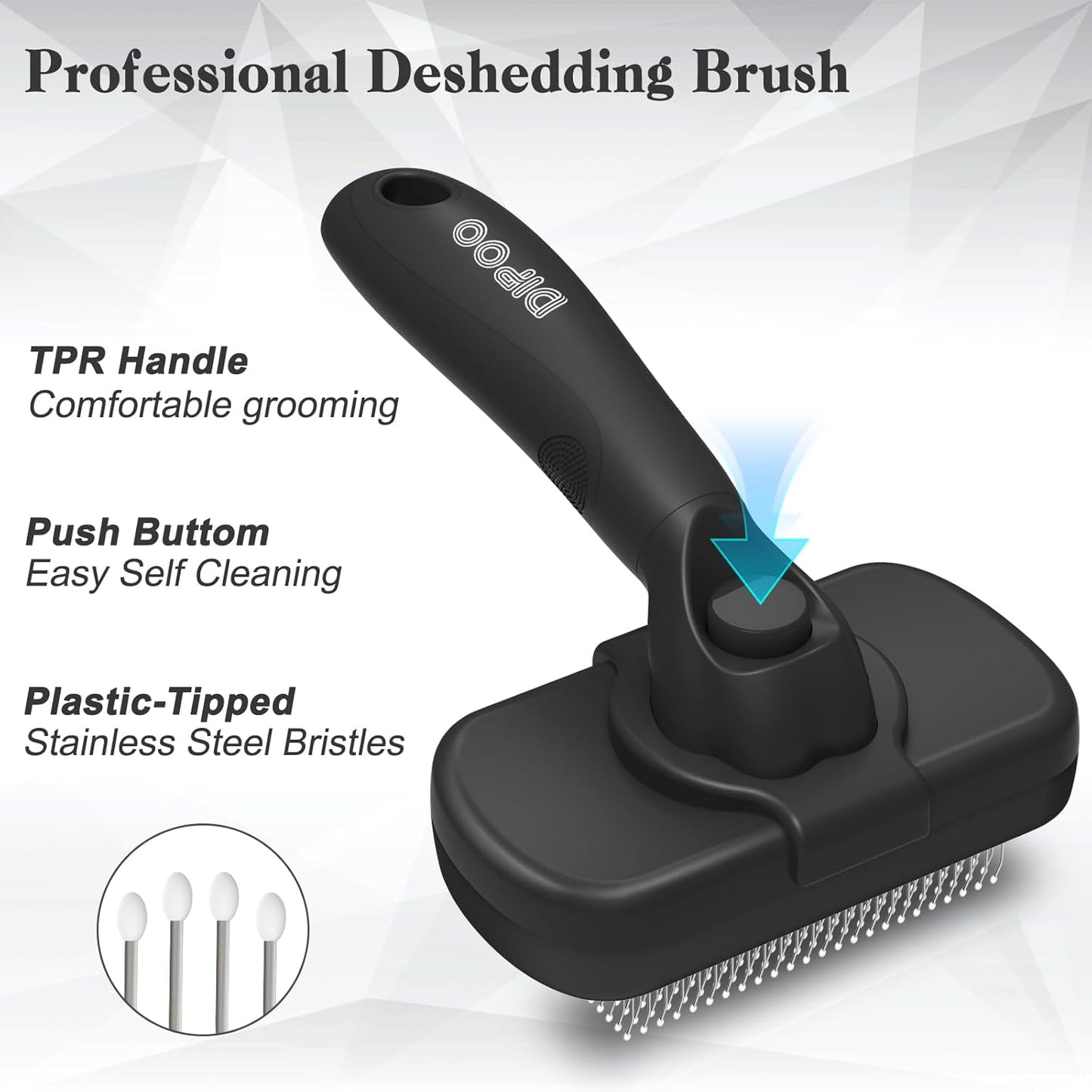 Self-Cleaning Brush for Pet Deshedding - Skin-Friendly Grooming Tool for Dogs and Cats, Blue