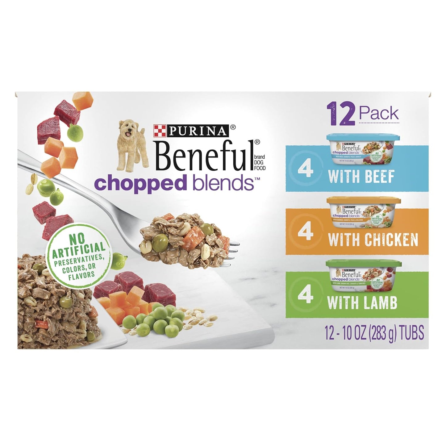 Purina Beneful Wet Dog Food Variety Pack, Chopped Blends - (12) 10 oz. Tubs