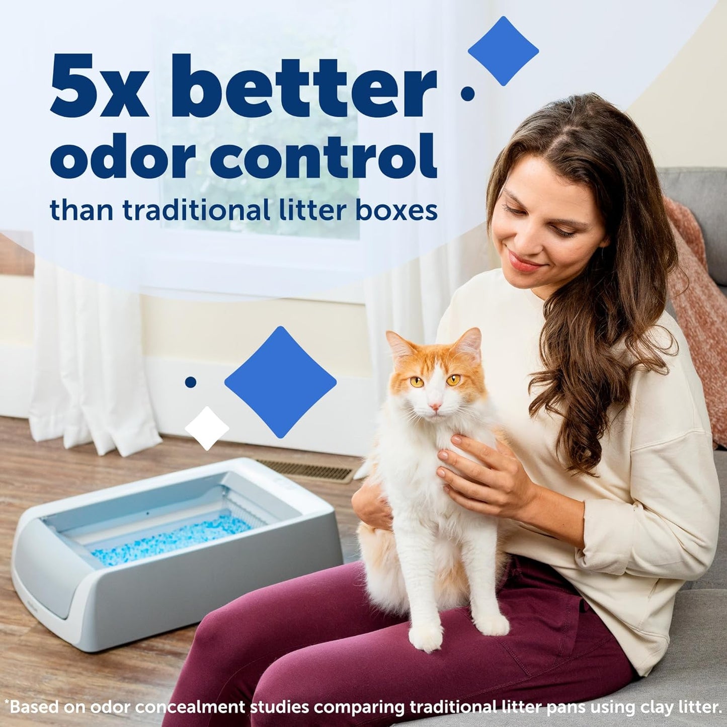 PetSafe ScoopFree Crystal Pro Self-Cleaning Cat Litterbox - Never Scoop Litter Again - Hands-Free Cleanup With Disposable Crystal Tray - Less Tracking, Better Odor Control - Includes Disposable Tray