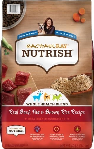 Rachael Ray Nutrish Premium Natural Dry Dog Food, Real Beef, Pea, & Brown Rice Recipe, 40 Pounds (Packaging May Vary)