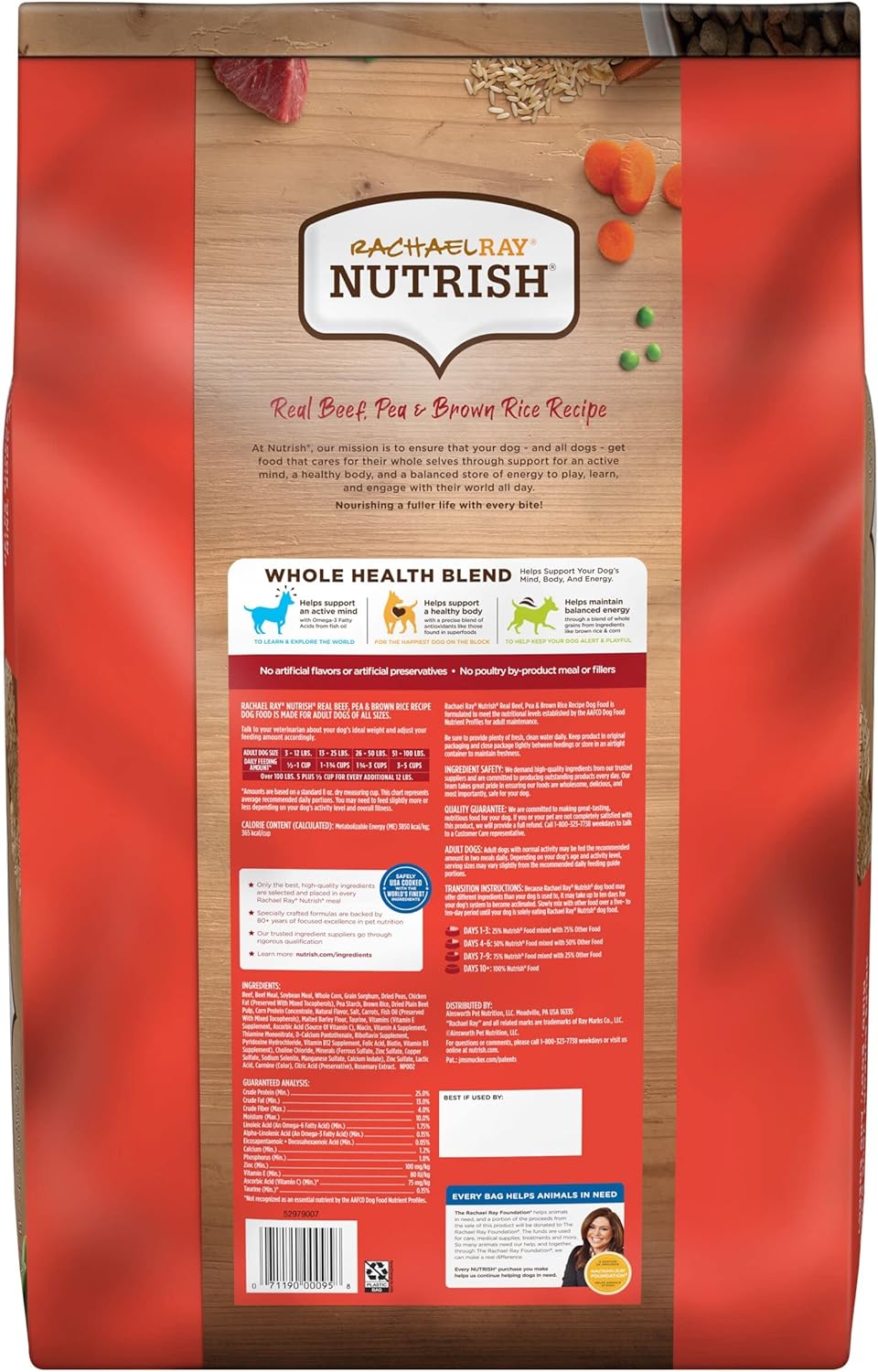 Rachael Ray Nutrish Premium Natural Dry Dog Food, Real Beef, Pea, & Brown Rice Recipe, 40 Pounds (Packaging May Vary)