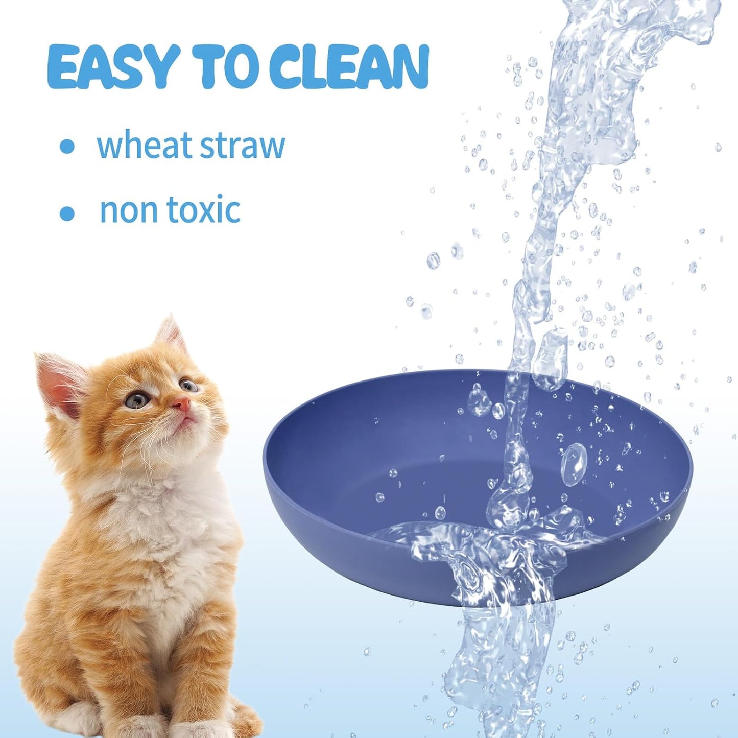 8 Pack] Cat Dishes Whisker Friendly, Shallow Wide Pet Food and Water Bowl, Durable Wheat Straw Cat Bowls for Indoor Outdoor Cats Visit the WDZZHOT Store
