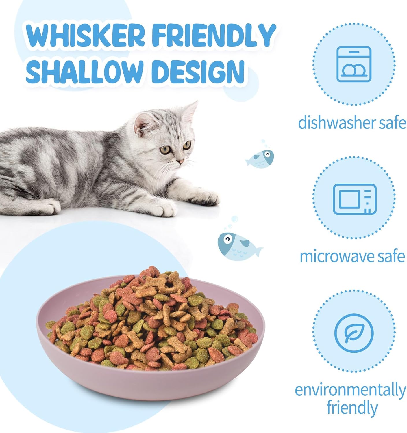 8 Pack] Cat Dishes Whisker Friendly, Shallow Wide Pet Food and Water Bowl, Durable Wheat Straw Cat Bowls for Indoor Outdoor Cats Visit the WDZZHOT Store