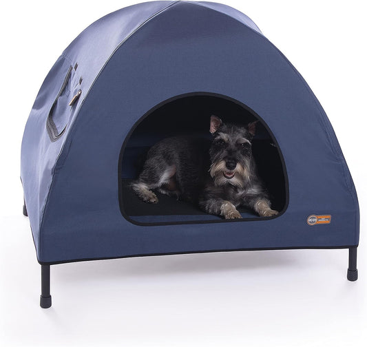 Pet Products Original Pet Cot Tent, Portable Dog House, Dog Shade & Weather Shelter, Elevated Cot Dog Bed, Navy Blue