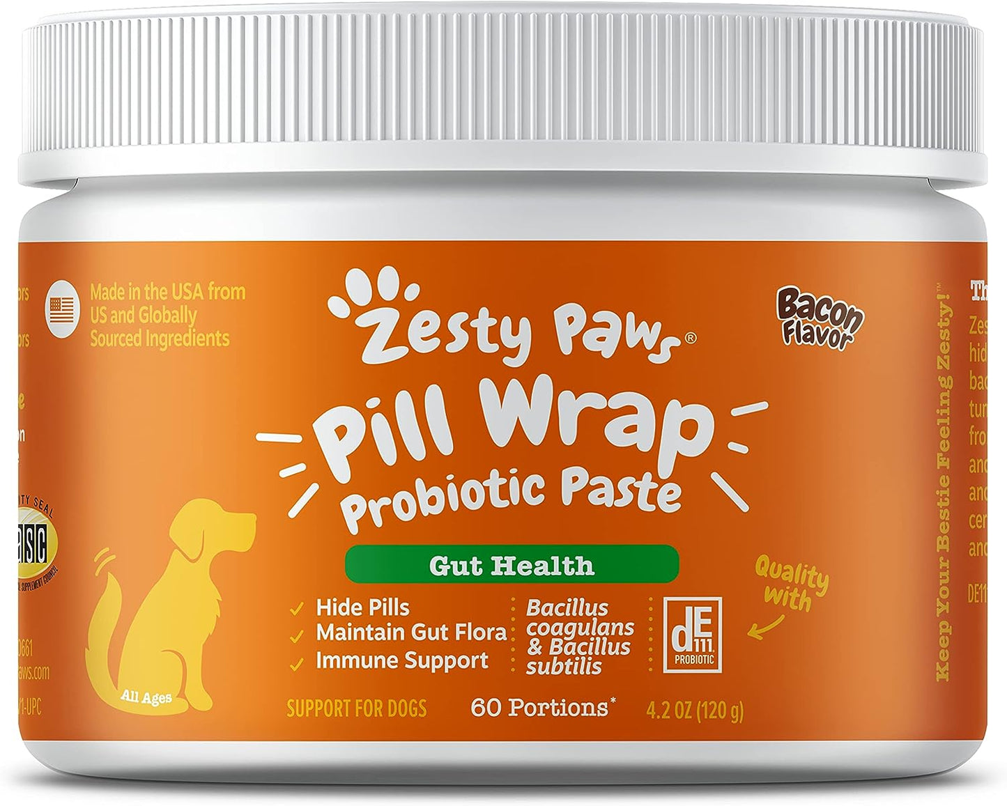 Pure Wild Alaskan Salmon Oil for Dogs & Cats - Omega 3 Skin & Coat Support + Pill Wrap Probiotic Paste for Dogs - Immune & Digestive System Support